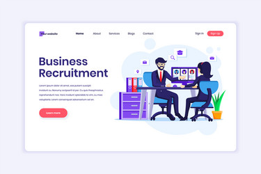 Landing page design concept business vector