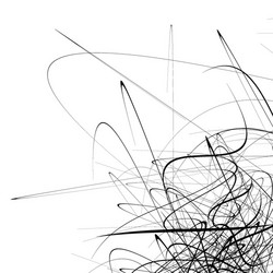 Monochrome random chaotic squiggle lines abstract vector