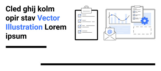 productivity tools with checklist email and data vector image