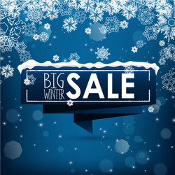 big winter sale banner over blue background vector