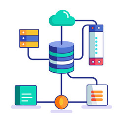 data access pipeline isolated vector image