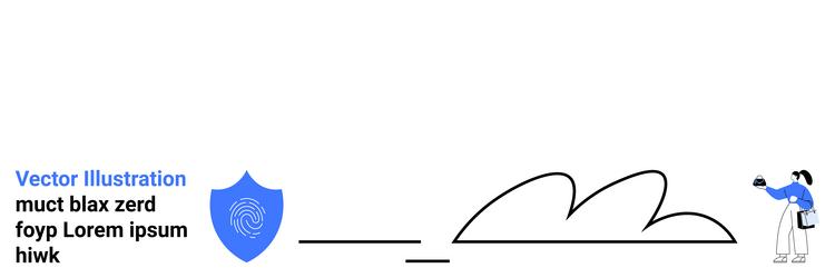 digital security concept with a shield cloud vector image