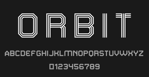 set of alphabets font letters and numbers vector image