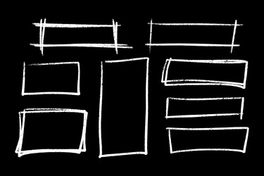 sketchy crayon or chalk rectangle highlight set vector image