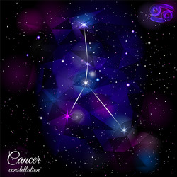 cancer constellation with triangular background vector