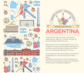 Country argentina travel vacation guide of goods vector