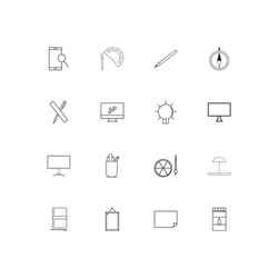 creative process and design linear thin icons set vector image