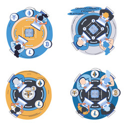 cryptocurrency exchange platform and blockchain vector image