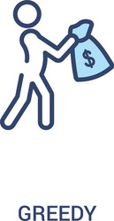 greedy concept 2 colored icon simple line element vector image