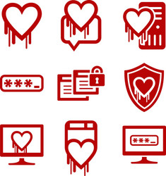 it security and software bug icons vector image