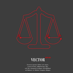 scales balance flat modern web button and space vector image