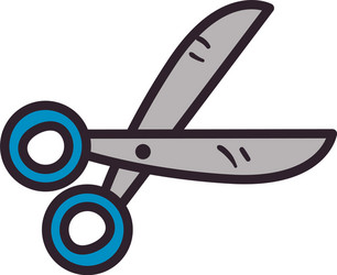 scissor tool line and fill style icon vector image