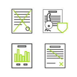 set line delete file document with graph vector image