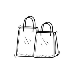 Shopping bag in hand drawn style vector