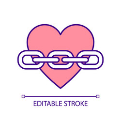 2d thin linear denial in codependency icon vector image