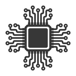ai cpu gpu microchip icon machine learning micr vector image
