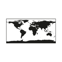 black political world map monochrome on white vector