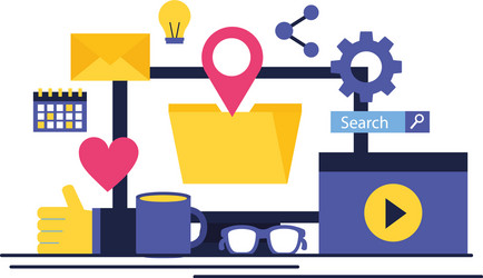 computer file gps mark and icon set design vector image