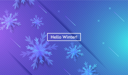 hello winter layout with snowflakes for web site vector