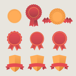 Heraldic emblem shields awards with ribbons vector