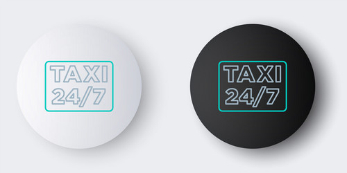 line map pointer with taxi icon isolated on grey vector image