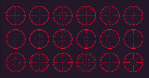 Various sniper rifle sights with degree scale Vector Image