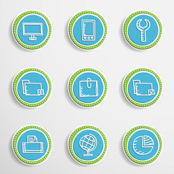 web buttons with drawing icons vector