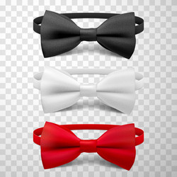 classic red black white bow ties for formal vector