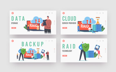 Data Center Backup Template Set vector image