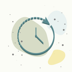 icon of a clock on multicolored background vector image