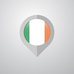 map navigation pointer with ireland flag design vector image