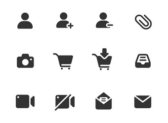 ui web icons isolated on white background vector image