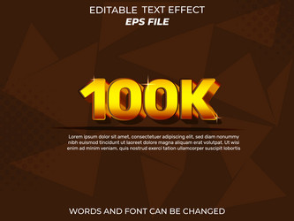 100k text effect font editable typography 3d vector image