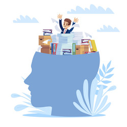 accumulated unresolved problems mess in head vector image