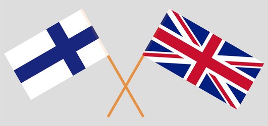 Uk and finland british finnish flags Royalty Free Vector
