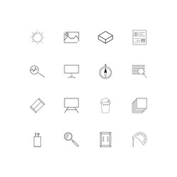 creative process and design linear thin icons set vector image