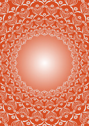 folklore circular oriented white patterns on red vector image