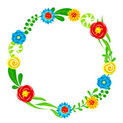 frame with summer flowers Vector Image