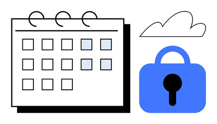 secure cloud-based calendar management vector image