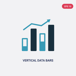 two color vertical data bars icon from user vector image