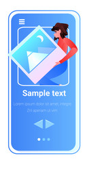 woman developer creating mobile website ui web vector image