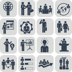 human resources and management icons set vector