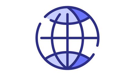 internet website globe map single isolated icon vector image