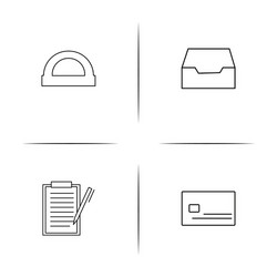 office simple linear icon setsimple outline icons vector image