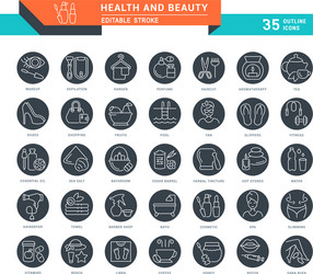 set line icons health and beauty vector