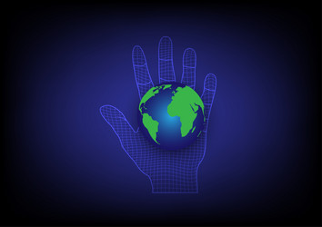abstract background with map global in hand vector image