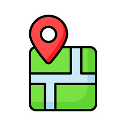 a chart with location pointer trendy icon of map vector image