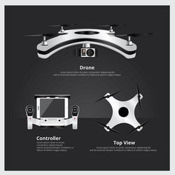 drone with controller and camera vector image