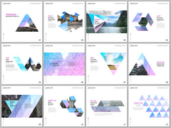 Minimal brochure templates with triangular design vector