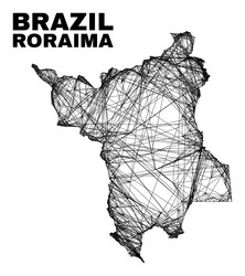 net irregular mesh roraima state map vector image